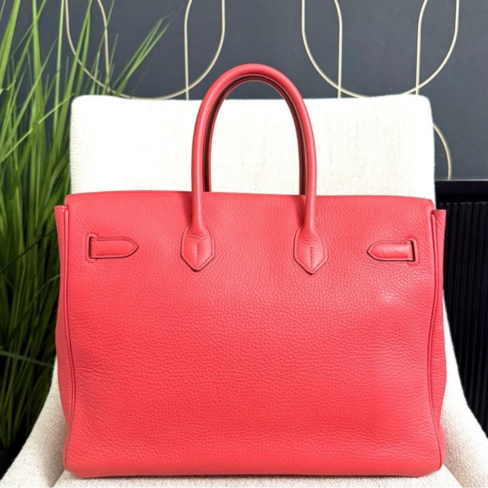 HERMES Birkin 35 bag pink leather authentic silver hardware tote - Picture 9 of 16